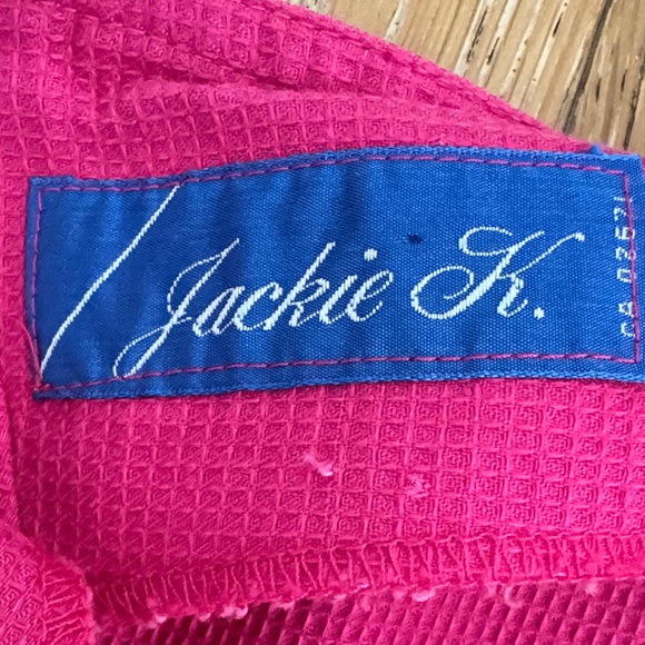 Fuchsia Midi Dress with Gold Button Accents & 1” Shoulder Straps Sz S - Picture 10 of 10